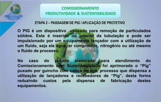ETAPA 2 – PASSAGEM DE PIG / APLICAÇÃO DE PROTETIVO 
O PIG é um dispositivo utilizado para remoção de particulados 
sólidos...