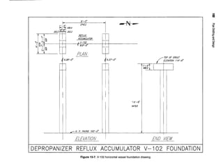 Figure 10-7. V-102 horizontal vessel foundation drawing.
 
