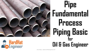 Pipe
Fundamental
Process
Piping Basic
for
Oil & Gas Engineer
Visit Today - www.hardhatengineer.com
 