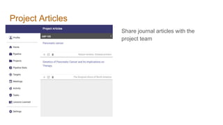 Project Articles
Share journal articles with the
project team
 