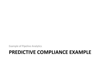 Example of Pipeline Analytics

PREDICTIVE COMPLIANCE EXAMPLE

 