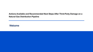 Actions Available and Recommended Next Steps After Third-Party Damage on a
Natural Gas Distribution Pipeline
 
