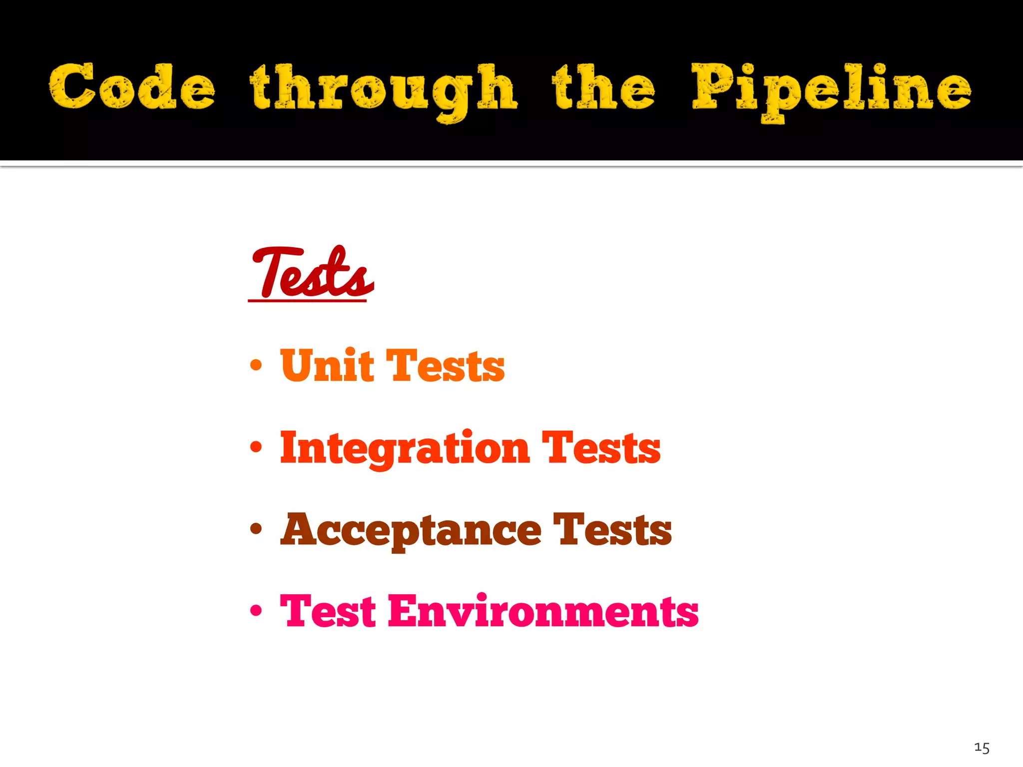 Tests
•
•
•
•
15
 