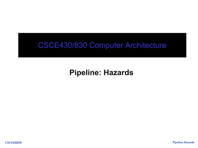 Pipeline hazards in computer Architecture ppt | PPT | Computing ...