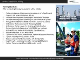 Pipeline Leak Detection and Monitoring : Tonex Training | PPT