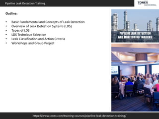 Pipeline Leak Detection and Monitoring : Tonex Training | PPT