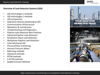 Pipeline Leak Detection and Monitoring : Tonex Training | PPT