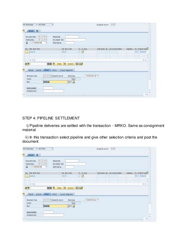 Pipeline process in SAP MM
