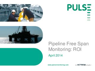 www.pulse-monitoring.com
Pipeline Free Span
Monitoring: ROI
April 2014
 