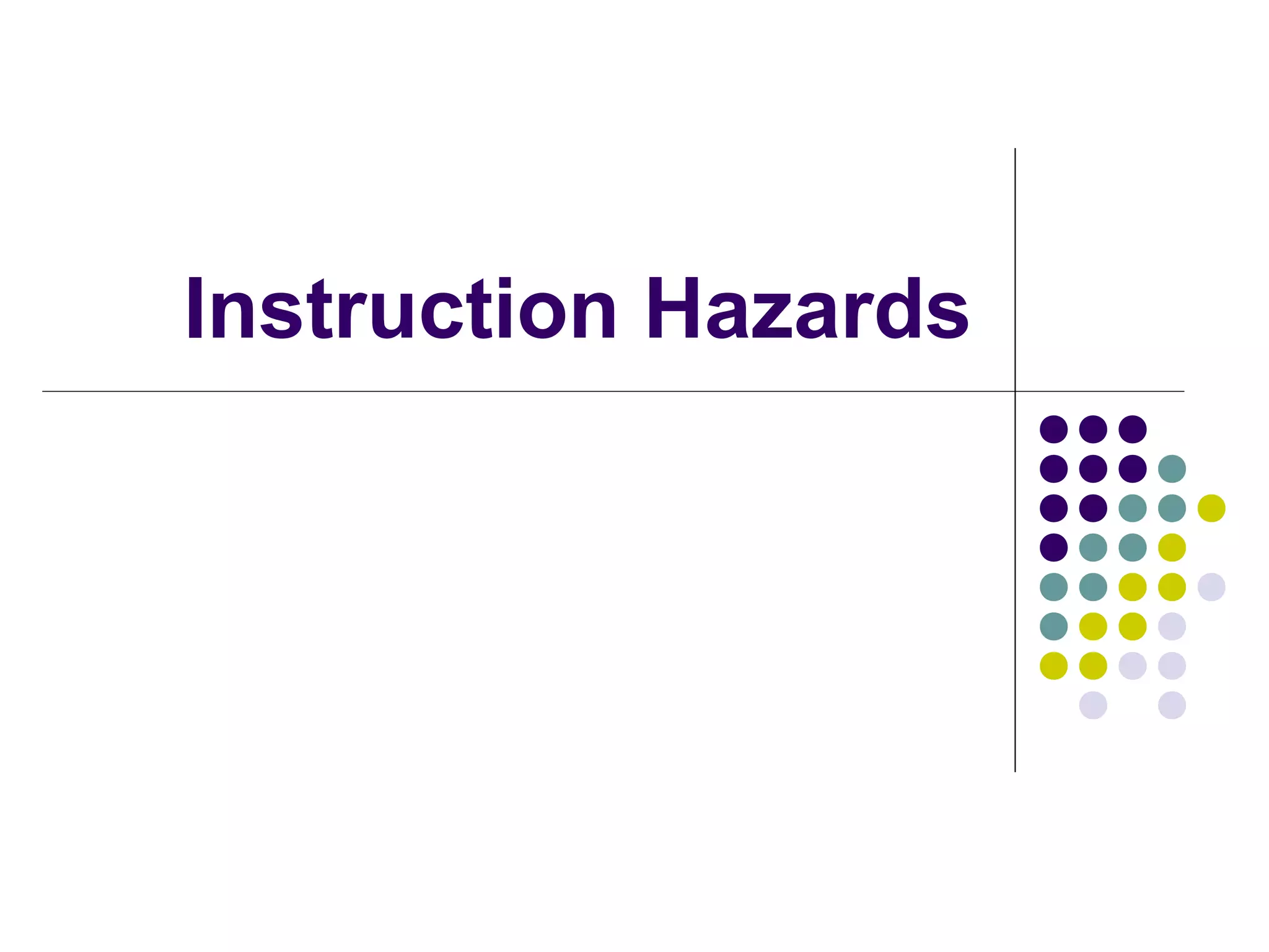 Instruction Hazards
 