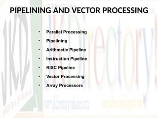 vector processing, pipelining - computer organization.pptx