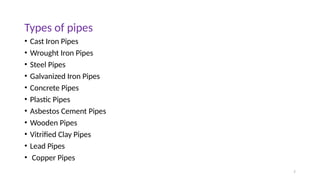 pipe material,type,uses,suitability and benefits | PPTX