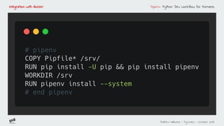 Pipenv python dev workflow for humans | PDF