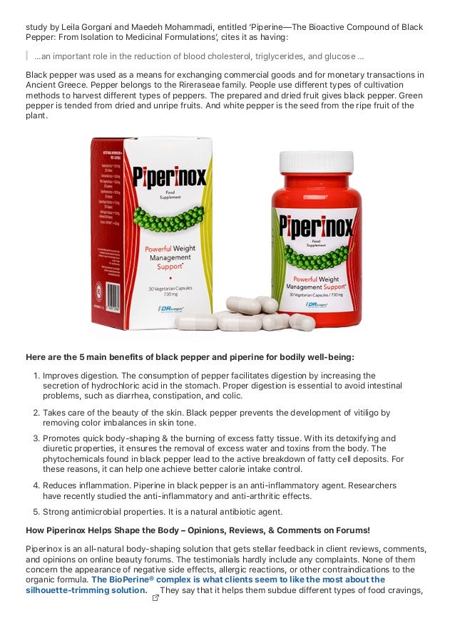 Piperinox review a bio perine® black pepper derived formula for