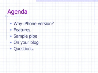 Pipes on iPhone - Prabhu's talk during pipesCamp 2007 at Chennai