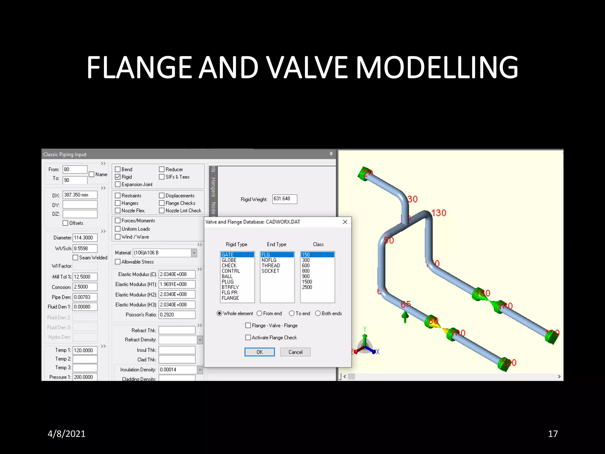 FLANGE AND VALVE MODELLING
4/8/2021 17
 
