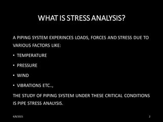 Introduction to Pipe stress analysis | PDF