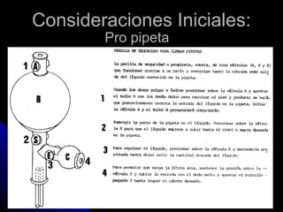 Consideraciones Iniciales:Consideraciones Iniciales:
Pro pipetaPro pipeta
 