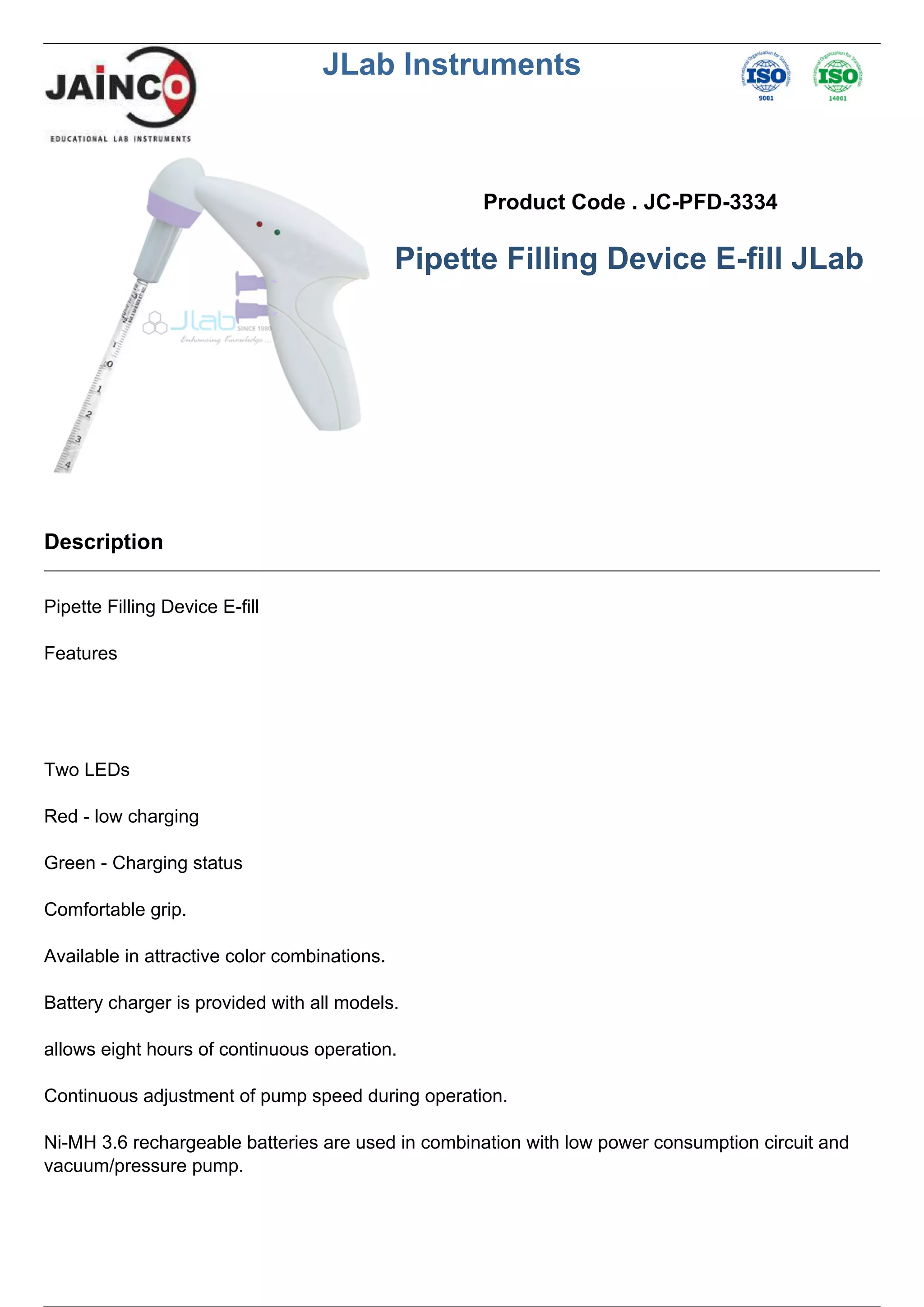 Pipette filling device_efill_ PDF