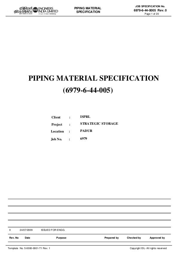 Piping Material Specification Piping Material Specification