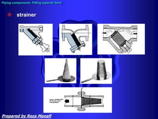  strainer
Piping components: Fitting (special item)
Prepared by Reza Manafi
 