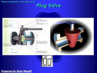 Plug Valve
Piping components: valve (plug valve)
Prepared by Reza Manafi
 