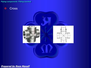  Cross
Piping components: Fitting (socket)
Prepared by Reza Manafi
 
