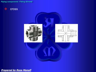  cross
Piping components: Fitting (thread)
Prepared by Reza Manafi
 