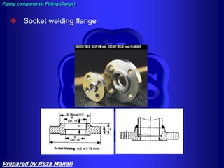 Socket welding flange
Piping components: Fitting (flange)
Prepared by Reza Manafi
 