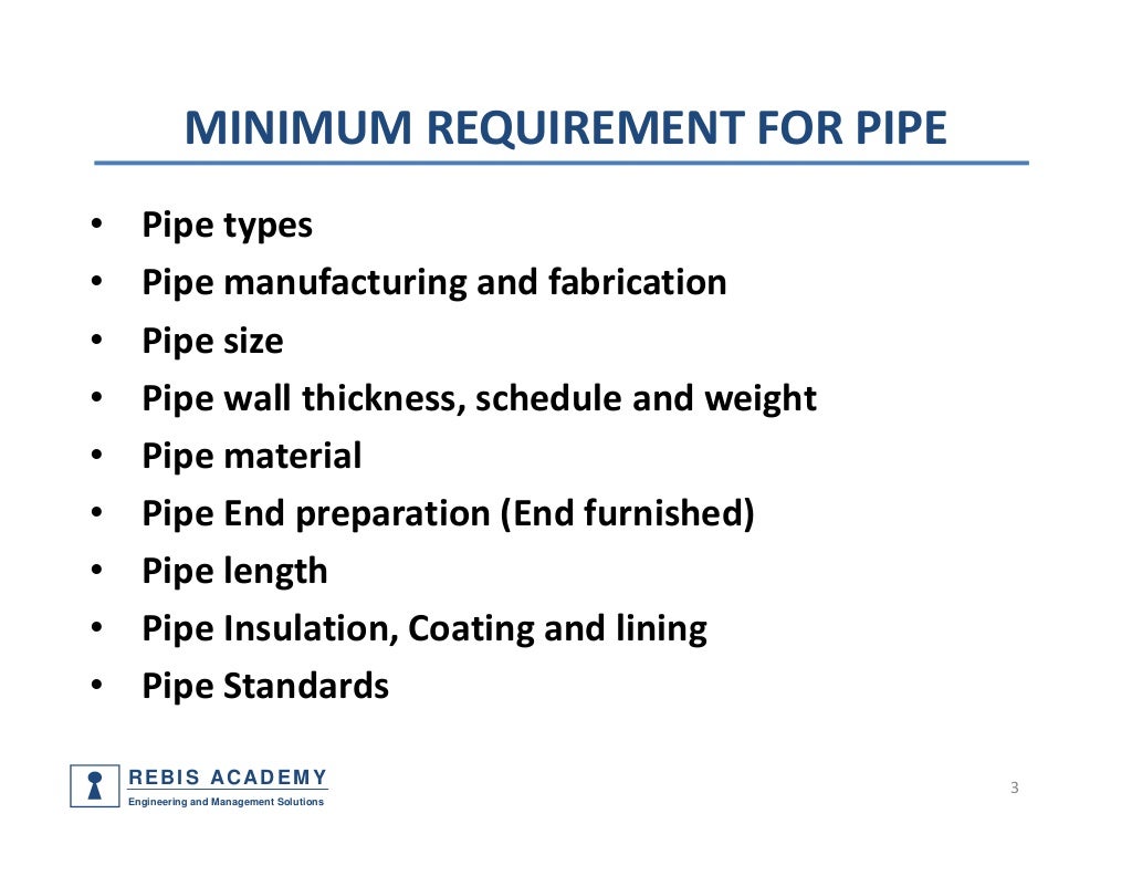 Piping components, materials, codes and standards part 1 pipe