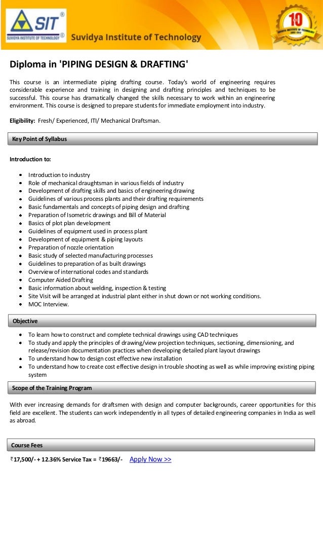 Professional Course in Piping Design Drafting in Mumbai Professional Course in Piping Design Drafting in Mumbai