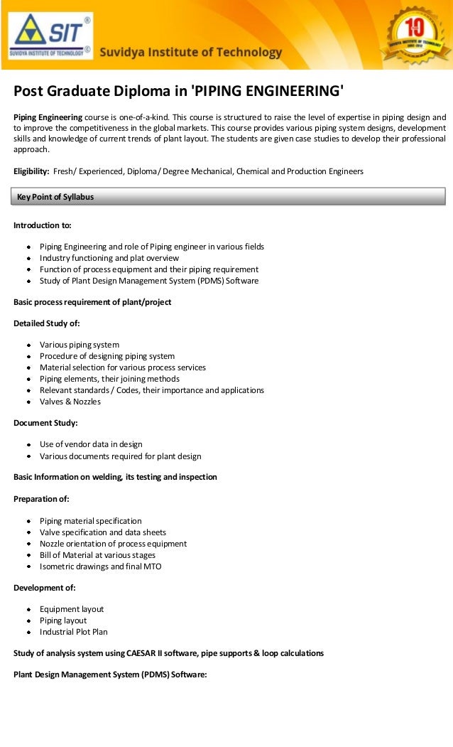 Diploma Course in Piping Engineering in Mumbai Diploma Course in Piping Engineering in Mumbai