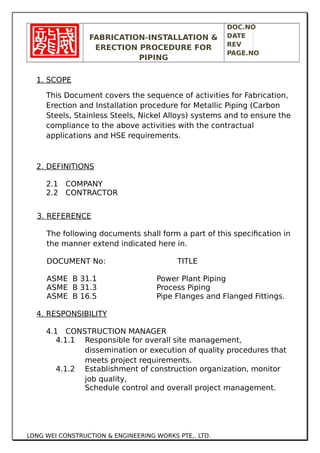Piping Installation and Erection Procedure.pdf