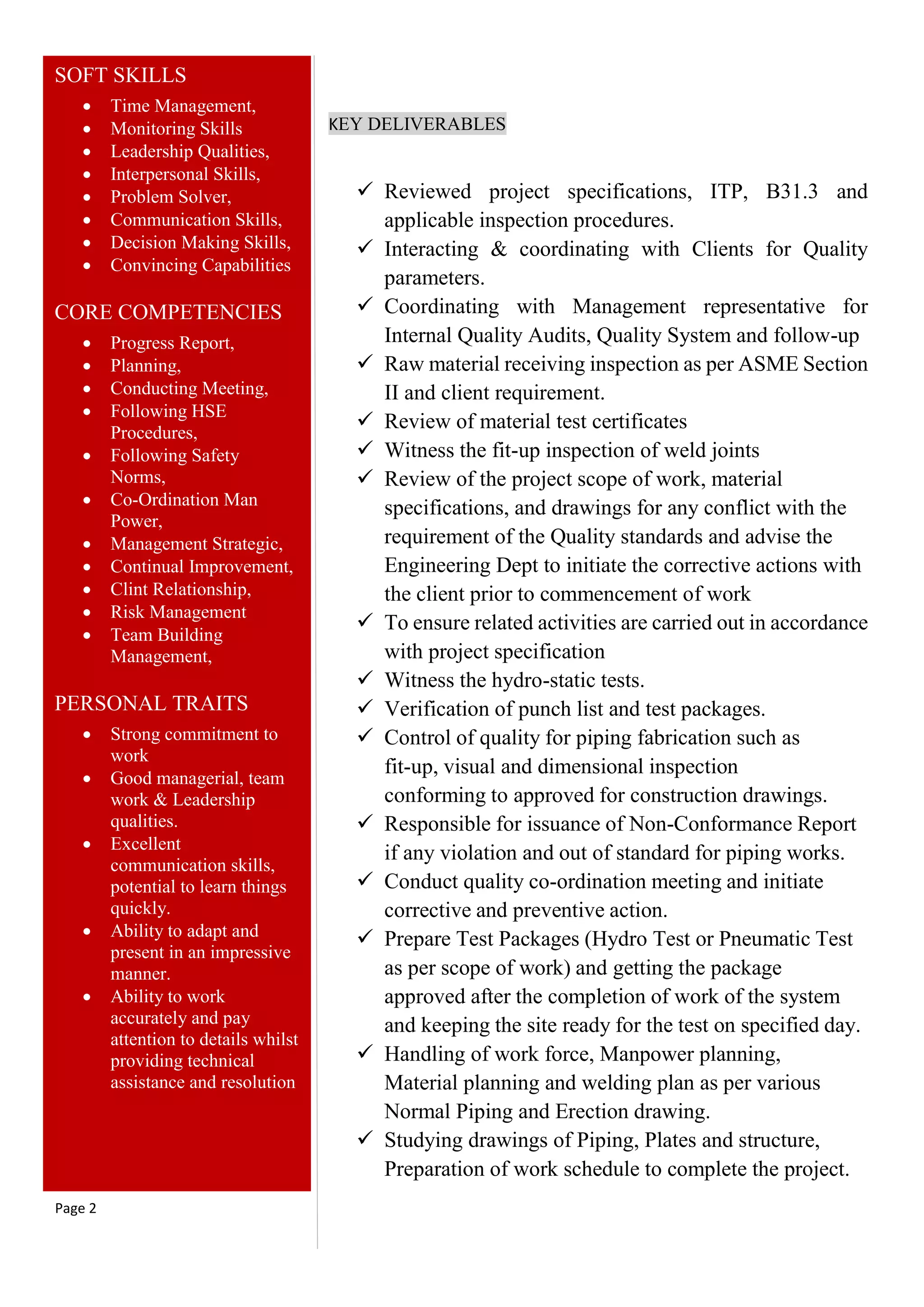 Pipe Laborer Competency Form PIPING SUPERVISOR | PDF