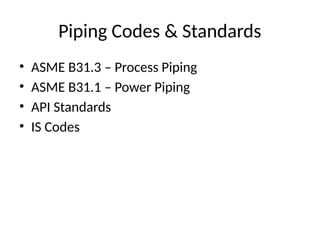 Desigining of Piping_System_Basics for beginner | PPTX
