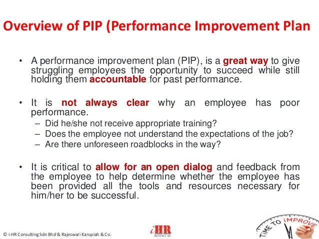 performance improvement plan employee improvement plan