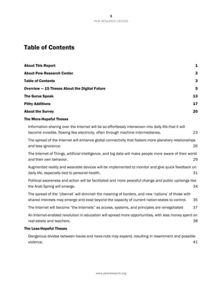 3
PEW RESEARCH CENTER
www.pewresearch.org
Table of Contents
About This Report 1
About Pew Research Center 2
Table of Conte...