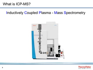 8
What is ICP-MS?
Inductively Coupled Plasma - Mass Spectrometry
 