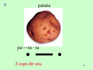 82
patata
pa -–ta - ta
3 cops de veu
 