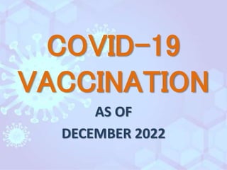 COVID-19
VACCINATION
AS OF
DECEMBER 2022
 