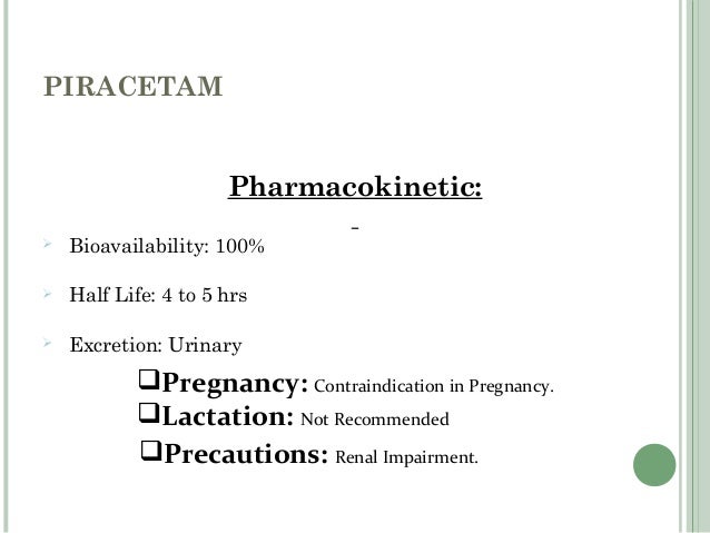 Nootropil tablets in pregnancy dosage