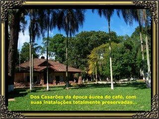 Dos Casarões da época áurea do café, com  suas instalações totalmente preservadas... 