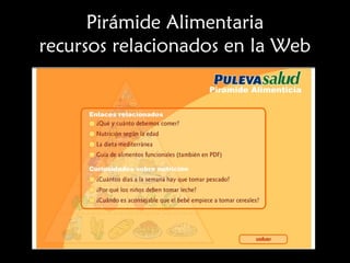 Pirámide Alimentaria 
recursos relacionados en la Web 
 
