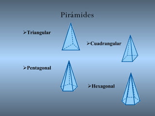 Pirámides Triangular Pentagonal  Hexagonal Cuadrangular 