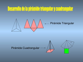 Desarrollo de la pirámide triangular y cuadrangular Pirámide Cuadrangular Pirámide Triangular 