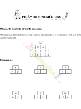 Piramides numericas ejercicios resueltos de sexto de primaria