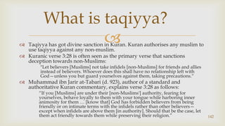 Taqiyya has got divine sanction in Kuran. Kuranauthorises any muslim to use taqiyya against any non-muslim.<br />Kuranic v...