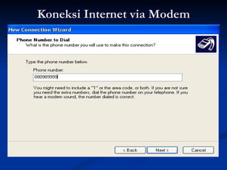 Koneksi Internet via Modem 