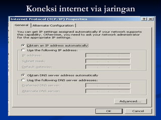 Koneksi internet via jaringan 