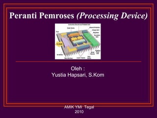 Peranti Pemroses  (Processing Device) Oleh : Yustia Hapsari, S.Kom AMIK YMI  Tegal 2010 